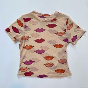 Free People Lips Baby Tee